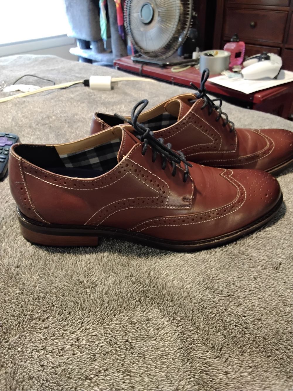 Bostonian Brown Leather Wingtip Derby Shoes
